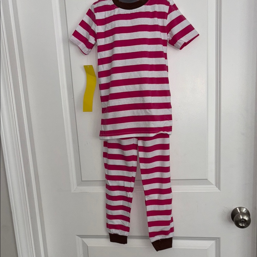 Striped Pink and White Kids Pajamas
